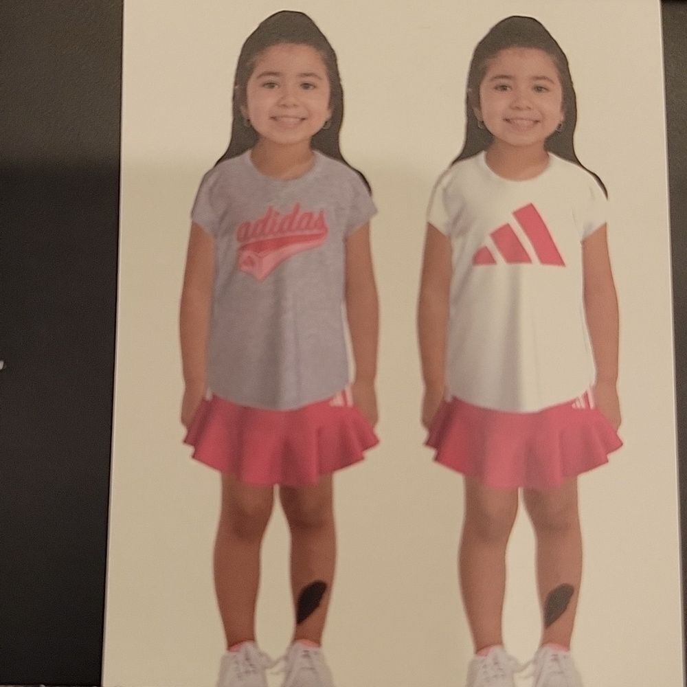 Adidas Kids Gray and Pink 3PC Short Set - Picture 2 of 3